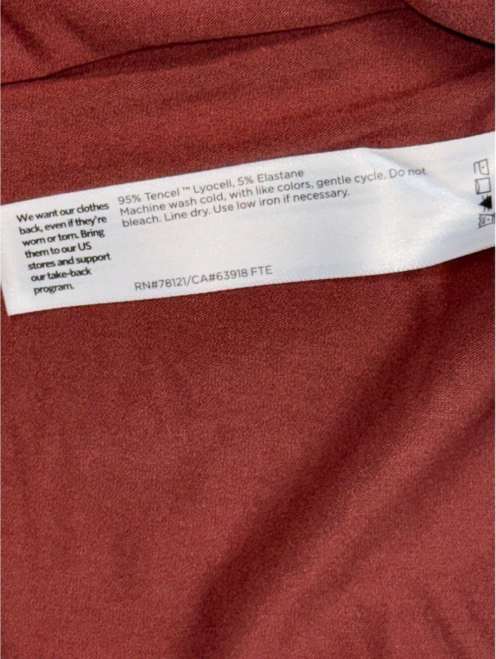NWOT Eileen Fisher TENCEL Lyocell Tee Rust Brown Short Sleeve Crew Neck Top M - Picture 5 of 8